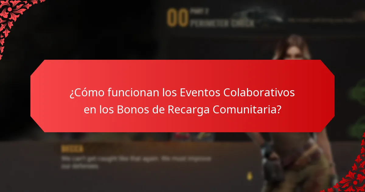 ¿Cómo funcionan los Eventos Colaborativos en los Bonos de Recarga Comunitaria?