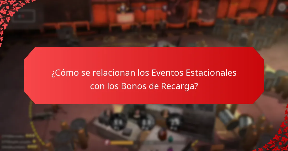 ¿Cómo se relacionan los Eventos Estacionales con los Bonos de Recarga?