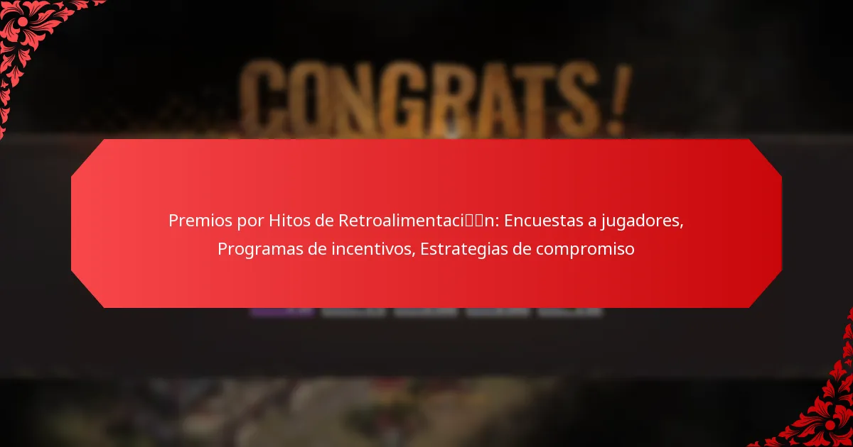 Premios por Hitos de Retroalimentación: Encuestas a jugadores, Programas de incentivos, Estrategias de compromiso